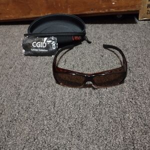 CGID Women's Brown Polarized Sunglasses With Cleansing Cloth & Case
